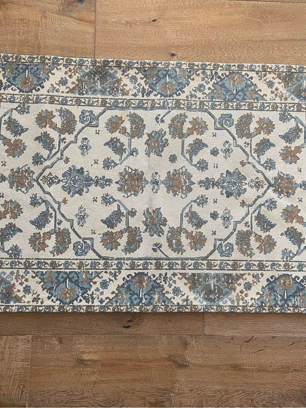 Area Rug Beige Gold Aqua Amber Blue Brown